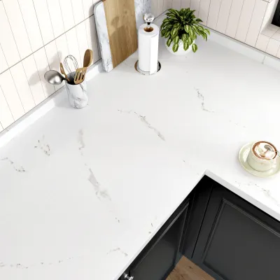 Productafbeelding van Wit Marmer Vinyl Behang voor Keuken en Muurdecoratie