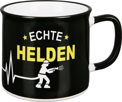 Produktbild von GILDE 1 Kaffeebecher Keramik Echte Helden Feuerwehr 320ml Emaille-Design