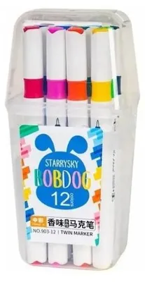 Obrázok produktu pre Obojstranná fixka Bobdog, 12 farieb