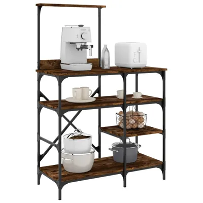 Obrázek produktu pro Pekařský regál kouřový dub 90x40x132 cm materiál na bázi dřeva a kovu