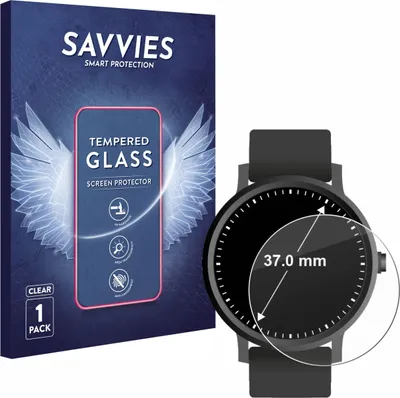 Produktbild von Savvies Schutzglas für Armbanduhren (Kreisrund, ø: 37 mm) Displayschutz 9H Glas klar transparent