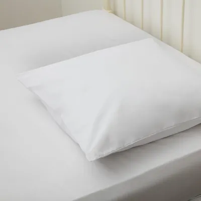 Image de Housse de coussin en percale Belledorm, facile d'entretien BM175 (taille unique) (Blanc)