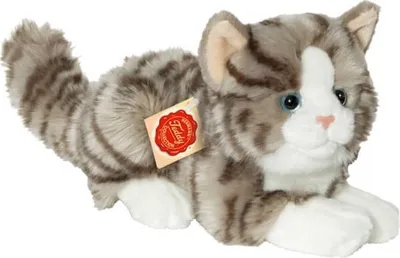 Zdjęcie produktu dla Teddy-Hermann Teddy Hermann kot leżący szary, ok. 20cm 906919
