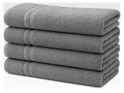 Produktbild von Handtuch Set – 4 Handtücher 50x100 cm – 100% Baumwolle – Weich, Saugfähig, Langlebig – Schnell Trocknend – Für Bad, Fitnessstudio, Spa, Tägliche Nutzung – Anthrazit –