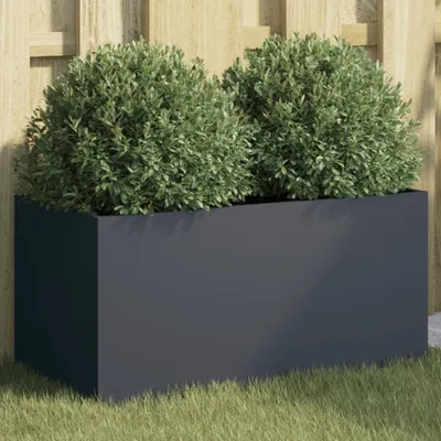 Produktbild von Design Pflanzkübel Anthrazit 62x30x29 cm Kaltgewalzter Stahl, Gabionen 2024 Neu