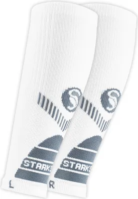 Produktbild von STARK SOUL 2 Paar Waden Kompressionsstrümpfe ohne Fuss für Damen und Herren, Sport Wadenstulpen, Wadenbandage, Beinlinge, Weiss, Gr. M