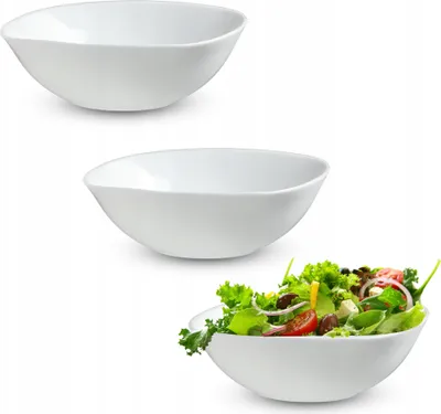 Produktbild von KADAX Salatschüsseln 'Bleia", Weiß Salatschale, 16,5 cm, 3-er Set Schale, Servieren von Gerichten