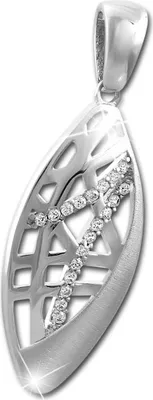 Produktbild von SilberDream Halsketten Anhänger Zirkonia 925 Silber Oval Damen Schmuck SDH433W