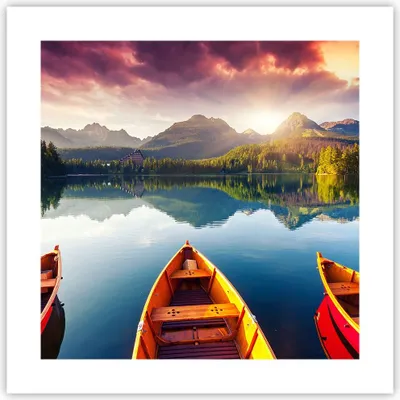 Produktbild von Poster - Poster ohne Rahmen - See Natur - 40x40 cm - Wand Bild - Wanddeko - Wandbilder - Kunstposter - Wandposter - Bilder - Kunstdruck - Wanddekoration - Wandbild - P2XAC40x40-3579