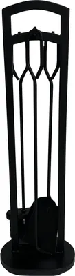 Zdjęcie produktu dla narzędzia kominkowe. 70 cm, czarny metal, 3-częściowy zestaw. ze stojakiem