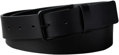 Immagine prodotto di Cintura da uomo Calvin Klein, modello Warmth, fibbia liscia, 3,5 cm, fibbia quadrata, colore nero