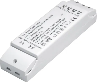 Produktbild von Elektronischer Halogen-Trafo 230/12V/70-210W, Überlastungsschutz, Temperatursicherung, dimmbar, 175 x 46 x 33 mm, LT4L