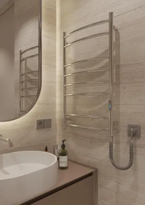 Immagine prodotto di ELNA Scaldasalviette Elettrico da Bagno Radiatore Acciaio Inox 109 W 81 x 48 cm con Termostato Cromo Ladder 8