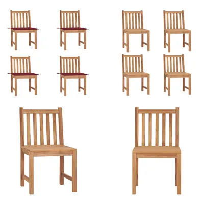 Produktbild von vidaXL Gartenstühle 4 Stk. mit Kissen Massivholz Teak - Gartenstuhl - Gartenstühle - Holz-Gartenstuhl - Holz-Gartenstühle