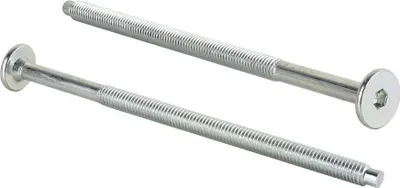Zdjęcie produktu dla Wkręty meblowe z łbem płaskim M6 Złącza meblowe 110mm typ KF z gniazdem sześciokątnym ISK 4mm - 10 szt