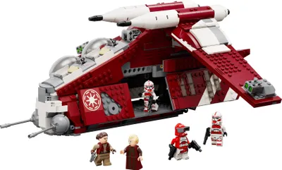 Produktbild von LEGO 75354 Star Wars Gunship der Coruscant-Wachen, The Clone Wars-Set mit baubarem Fahrzeug-Spielzeug und 5 Charakter-Minifiguren inkl. Kanzler Palpatine und Commander Fox