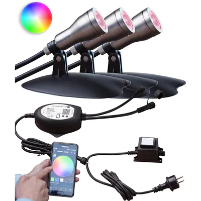 Produktbild von Heissner SMART LIGHTS Starter Set "WiFi" inkl. 3 RGB Spots