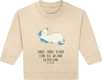 Produktbild von Mr. & Mrs. Panda Organic Baby Pullover Einhorn Schnuller 12. - 18. Monat - Natural Raw - Geschenk, Bullover, Unicorn, Mutter, Mama, Geburt, Geburtstag