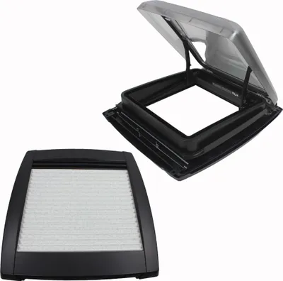 Zdjęcie produktu dla Wyłaz dachowy MPK VisionStar M z czarnego, przyciemnianego, przezroczystego szkła Okno dachowe Maska dachowa 40 x 40 cm Black Edition