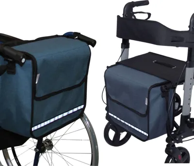 Produktbild von SENIORI Rollator / Rollstuhl Tasche Rollatortasche Rollstuhltasche 5F. Blau - Flex