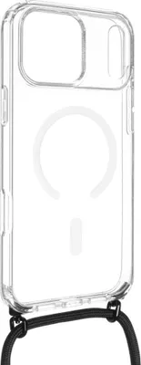 Obrázok produktu pre Puzdro na mobilný telefón pre iPhone 17 Pro Max, FIXED MagPure Neck s MagSafe, priehľadné s čiernou šnúrkou