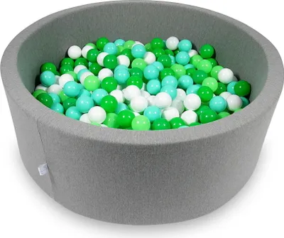 Obrázok produktu pre Bazén s guľami 110x40cm sivý - S 500 guľami / biela, celadónová, mentolová, zelená