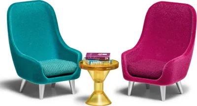 Produktbild von Lundby Puppenhaus Sessel - Stuhlset - bunte Accessoires