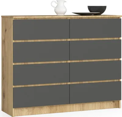 Image de Commode large SAVRILA - chêne artisan / gris