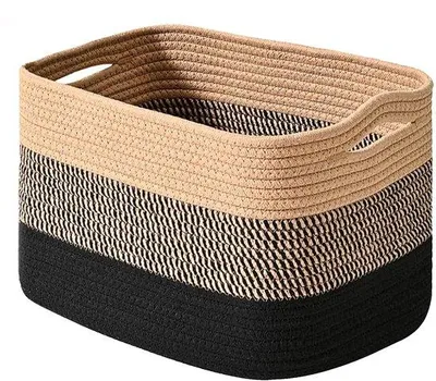 Produktbild von Gelbe Schwarze 84L Wäschebox mit Griffen für Kinderzimmer