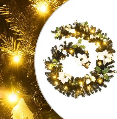 Produktbild von Weihnachtsgirlande mit LED-Lichtern Schwarz 2,7 m PVC
