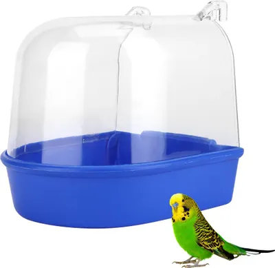 Produktbild von Vogelbadewanne mit Deckel für kleine Vögel wie Kanarienvögel, Wellensittiche und Papageien