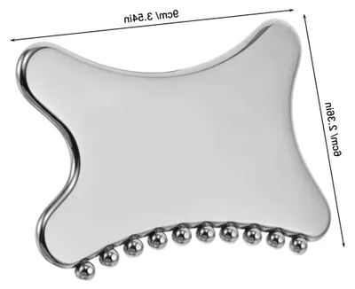 Produktbild von Gua Sha Gesichtsmassagegerät aus Edelstahl mit Kühlfunktion für die Augenpflege