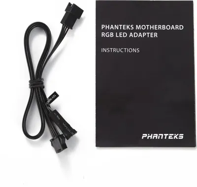 Produktbild von Phanteks PH-CB-RGB4P, 0,609 m, 4 Pin, 1 x RGB LED Extension Connector (12V, G, R, B), 1x Motherboard RGB LED Connector, 1x RGB LED Strip..., Schwarz, 1 Stück(e)