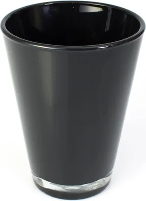 Produktbild von INNA-Glas Konische Glasvase Anna, schwarz, 15cm, Ø 11cm - Blumenvase - Tischvase