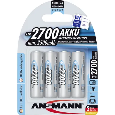 Produktbild von 1x4 Ansmann Akku 2700 Mignon AA 2500 mAh