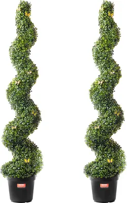 Produktbild von 2 Stk. Künstlicher Buchsbaum Turm Formschnitt Spirale Kunstpflanze 152,4cm