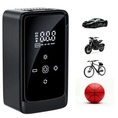 Produktbild von Kabellose Luftpumpe, Tragbare elektrische Luftpumpe, 3900mAh, 140 PSI,mit 3 Luftdüsen,LED/SOS Licht,Automatische Abschaltung