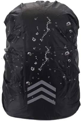 Immagine prodotto di Copertura impermeabile per zaini Unyqoos®, adatta a zaini da 18 a 55 litri, realizzata in nylon ripstop con rivestimento impermeabile, dotata di strisce riflettenti e orlo elastico
