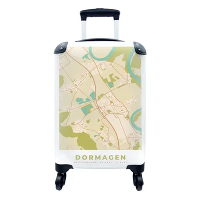 Produktbild von MuchoWow® Koffer Handgepäck Trolley Rollkoffer Kleine Reisekoffer mit 4 Rollen - Stadtplan - Vintage - Dormagen - Karte - Cabin Size < 55x40x23 cm & 55x40x20 cm - Fotokoffer - Kabinenkoffer - Boardgepäck - Reise-Box - Reisekoffer - Reisegepäck - Koffer mit Bild - Trolley für Kinder