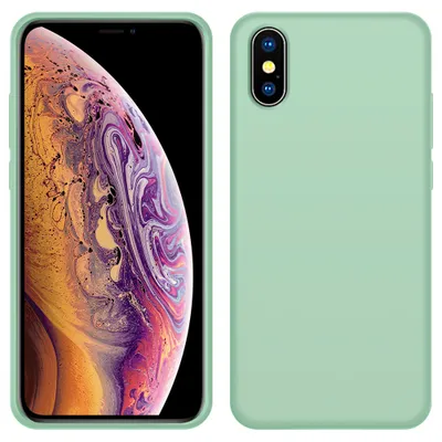 Obrázek produktu pro Pouzdro iPhone XS Max, tekuté silikonové pouzdro odolné proti nárazům a poškrábání ochranné pouzdro pro iPhone XS Max zelené