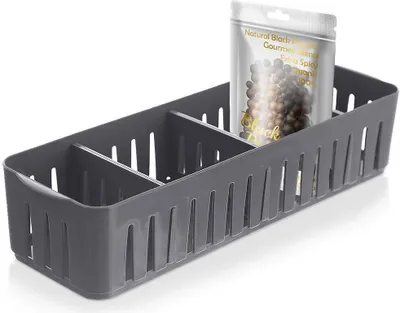 Produktbild von Orion Organizer Küchenbehälter Küchenbox Aufbewahrungsbox für Gewürze Kräuter mit 4 Fächern grau