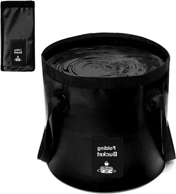 Obrázek produktu pro Skládací kbelík s rukojetí – nádrž na vodu pro kempování, turistiku, outdoorové aktivity a mytí auta – 20 litrů – černý