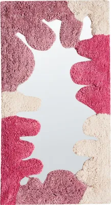 Produktbild von BELIANI Wandspiegel aus Baumwolle rosa 75 x 41 cm dekorativ rechteckig abstrakt Dekoration Wohnaccessoires