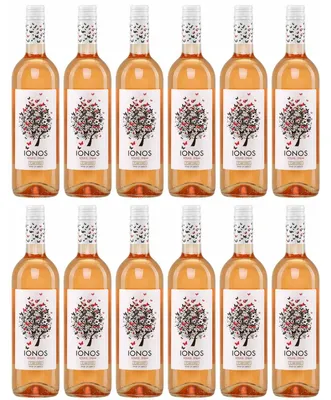Produktbild von Ionos Roséwein trocken 12x 0,75l | Trockener Roséwein aus Griechenland | Cavino | 12% Vol. | +20ml Jassas Olivenöl