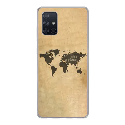 Produktbild von MuchoWow® Handyhülle Schutzhülle Hülle für Samsung Galaxy A51 5G Weltkarte - Schwarz - Sprichwörter Silikon Softcase Handy Hülle - Abbildung