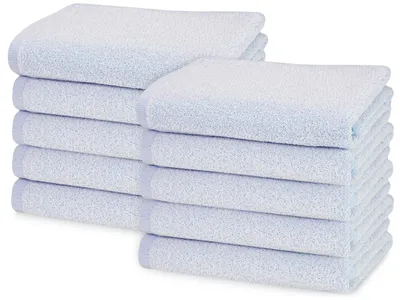 Produktbild von 10er Set Handtücher, 70% Baumwolle, 30% Polyester, 50x100 cm, blau, KI-generiertes Bild