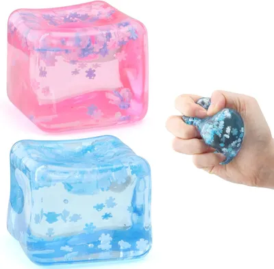 Productafbeelding van Ijsblokjes fidgetspeelgoed voor alle leeftijden: 2 stuks sensorisch squishy fidgetspeelgoed