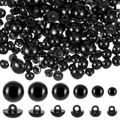 Sicherheitsaugen zum Häkeln, 320 Stück, 8–15 mm, schwarz