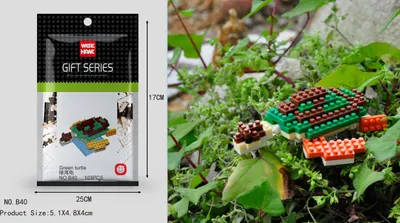 Zdjęcie produktu dla Figurka żółwia z klocków modelowych LNO Micro-Bricks