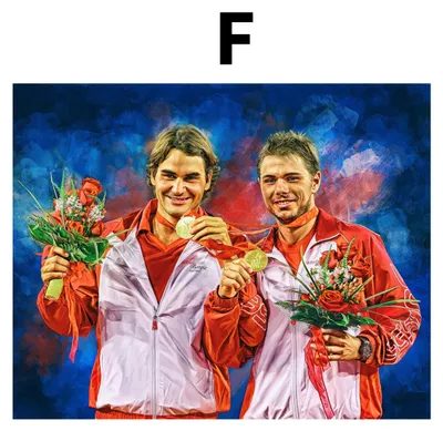 Produktbild von Poster Tennis Spieler Roger Federer · Geschenkidee · Deko Print ohne Rahmen · Motiv F · 40 × 60 cm